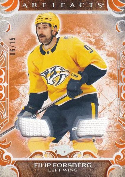 fight strap karta FILIP FORSBERG 24-25 Artifacts Auto Material Orange /15